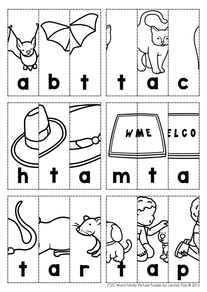 Word Family Center Picture Scramble Puzzles Word Family Center Picture Scramble Puzzles
