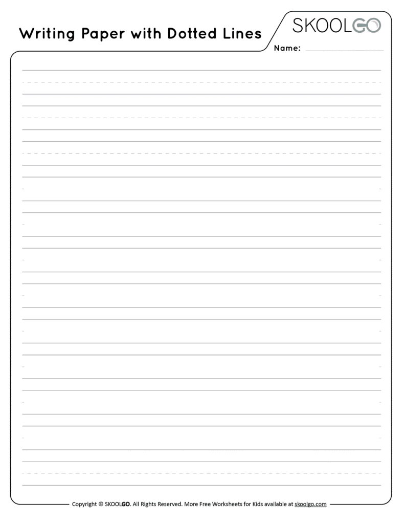 Writing Paper Dotted Lines Writing Paper Dotted Lines