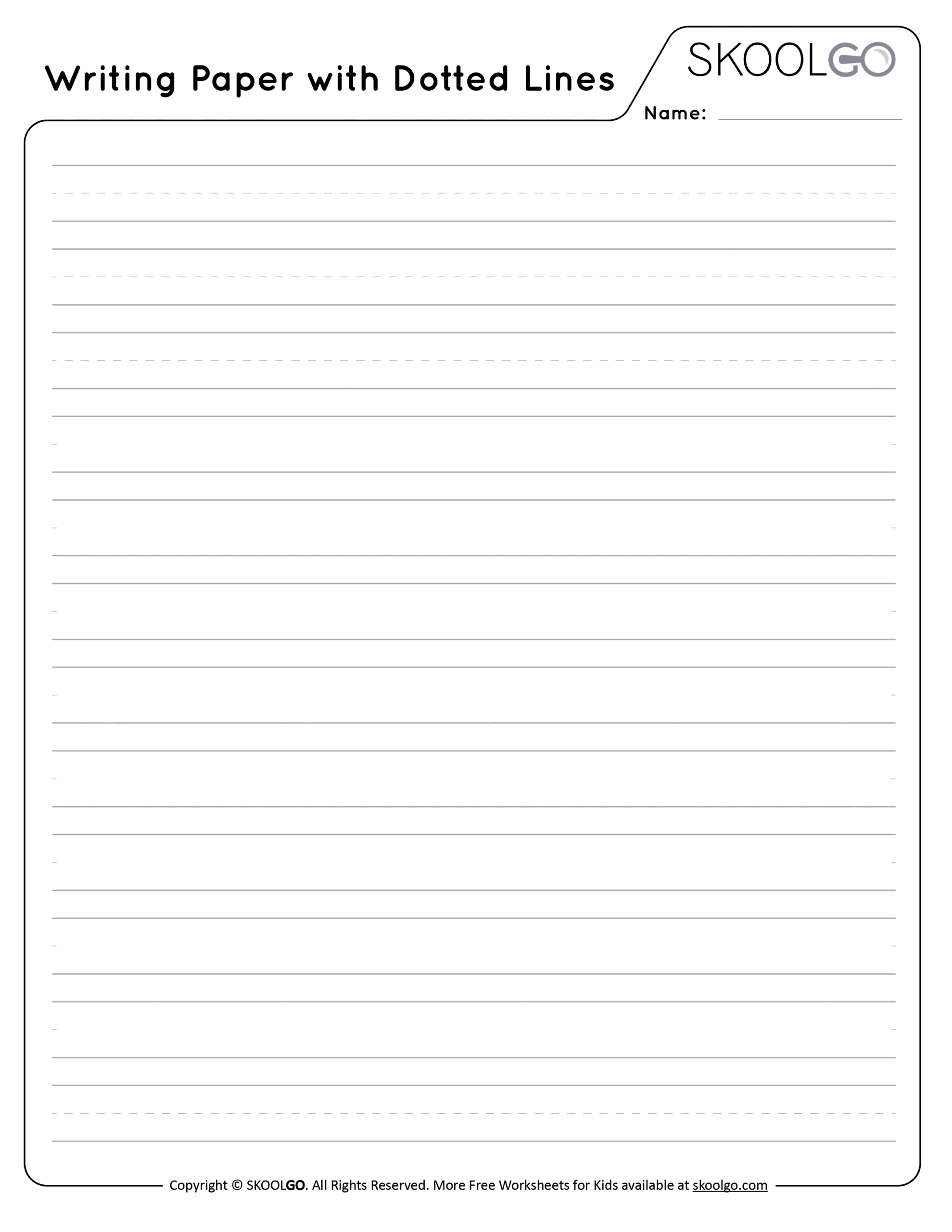 Writing Paper Dotted Lines
